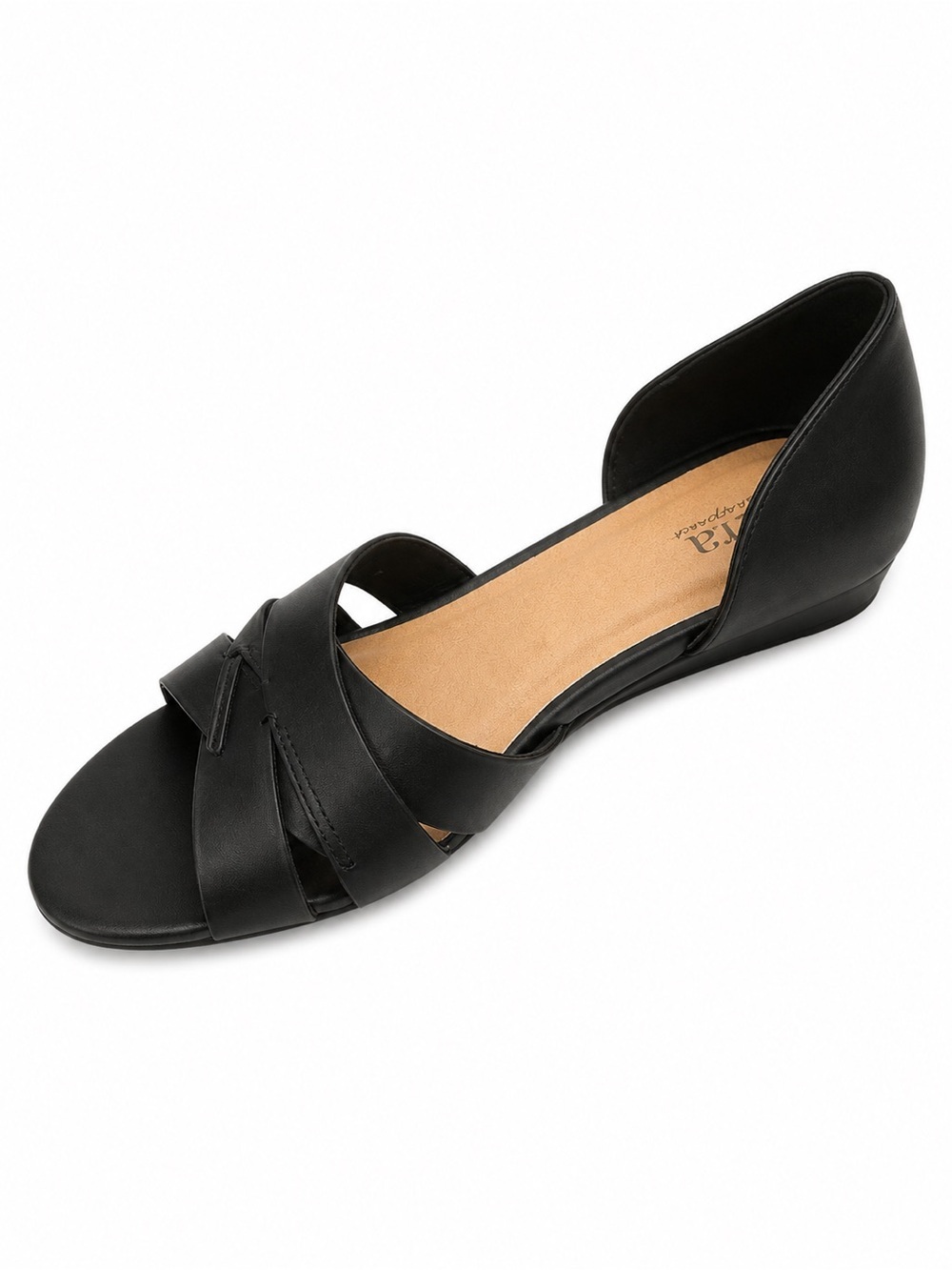 a.n.a D’Orsay Sandals 7M Black Crisscross Comfort Flats Barely Worn - Picture 4 of 5